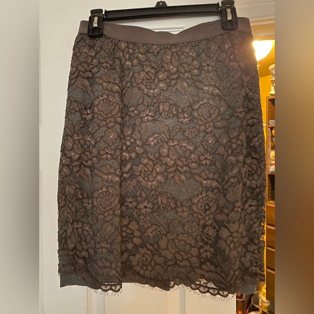 Beautiful pencil skirt with lace overlay
